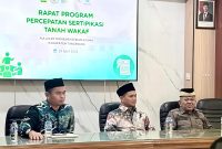 Kemenag Kabupaten Tangerang menggelar sosialisasi Program GEMAPATAS (Gerakan Pemasangan Patok Batas) di Aula Kantor Kemenag, Selasa (29/4/2026)