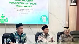Kemenag Kabupaten Tangerang menggelar sosialisasi Program GEMAPATAS (Gerakan Pemasangan Patok Batas) di Aula Kantor Kemenag, Selasa (29/4/2026)