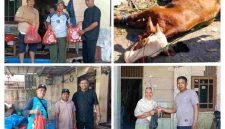 Pengurus dan anggota KWRI DPC Kabupaten Tangerang melaksanakan pemotongan hewan kurban di Desa Margasari, Kecamatan Tigaraksa.(Foto: Istimewa)