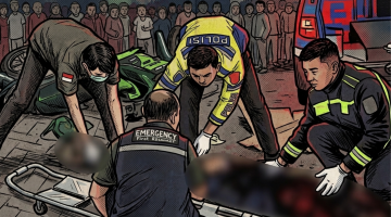 Petugas mengevakuasi korban kecelakaan maut di Jalan Raya Serang, Cikupa, Kabupaten Tangerang.(Ilustrasi)