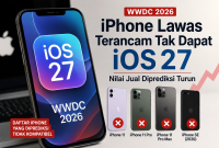 Apple diperkirakan akan menghentikan dukungan iOS 27 untuk sejumlah model iPhone lawas. Pengumuman resmi kompatibilitas perangkat akan disampaikan dalam ajang WWDC 2026. Foto: Istimewa