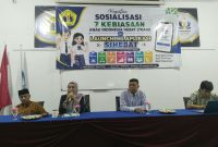 Suasana kegiatan Launching Aplikasi SIHEBAT dan Sosialisasi 7 Kebiasaan Anak Indonesia Hebat di SMPN 1 Tigaraksa